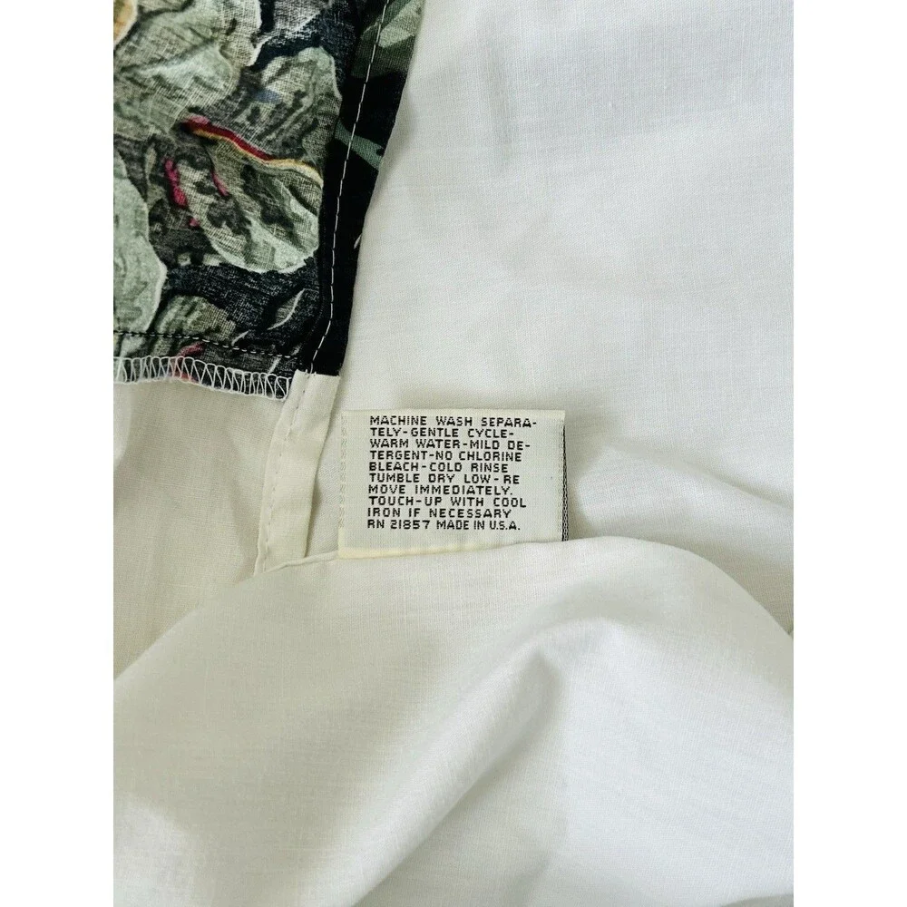 Vtg Croscill Francesca Queen Bedding Set Comforter Sheets Shams Skirt Black Rose